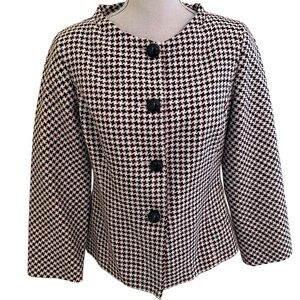 Doncaster Cream/Black/Burgundy Tweed Cropped Jacket 10